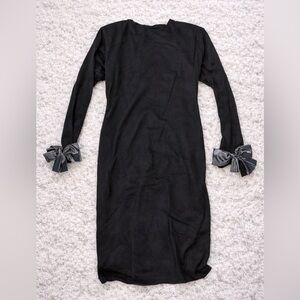 Vintage Cathy Hardwick Black Bow Sleeve Cocktail Dress Size 12 NWT